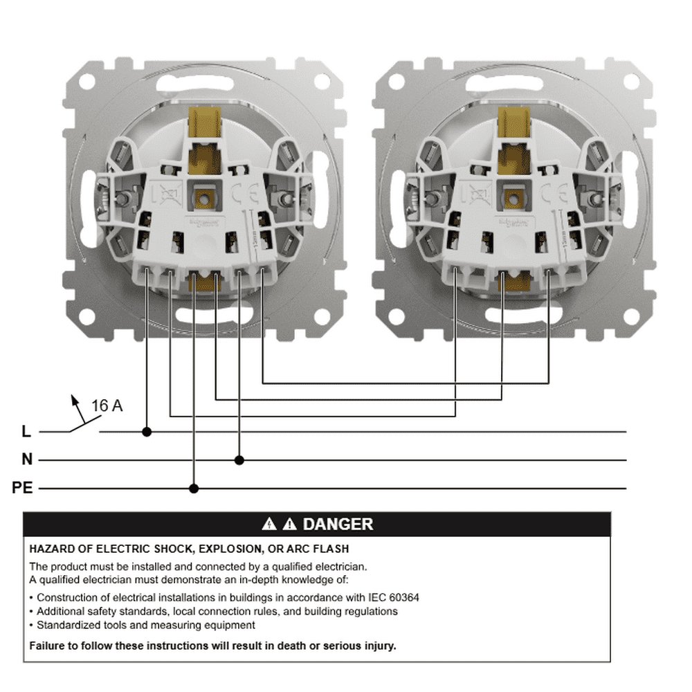 Розетка Schneider Sedna Design бежевая 1-я с заземлением со шторками ( SDD112022 )